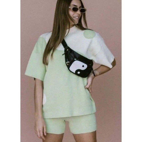 The Wholesome Store Tops - The Wholesome Store Matcha Green Ying Yang Shirt Women’s Medium 100% Cotton